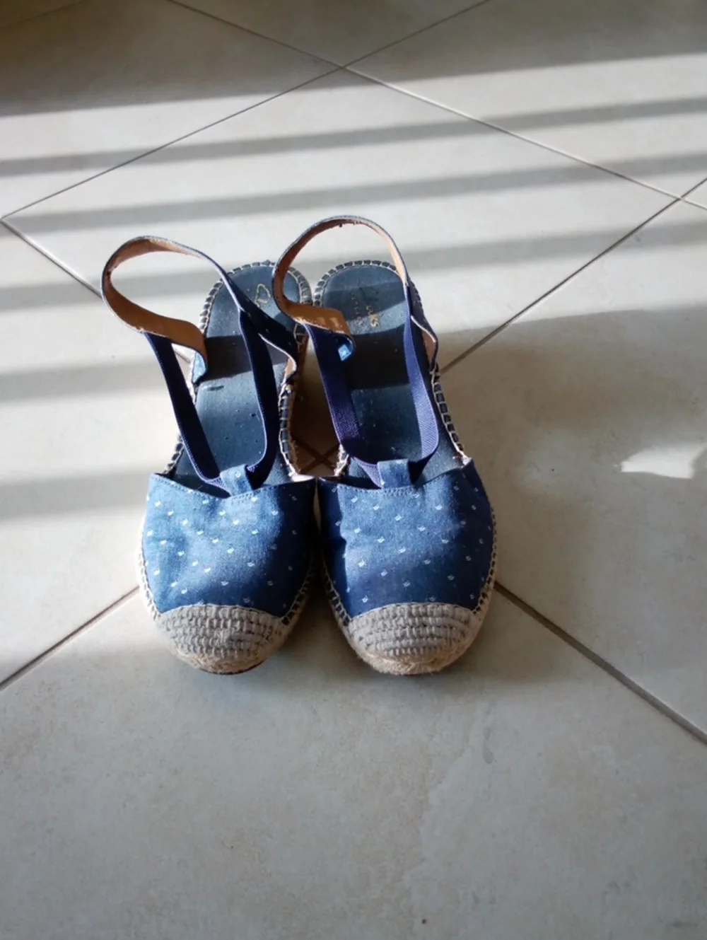Clarks Navy Wedge Sandals
